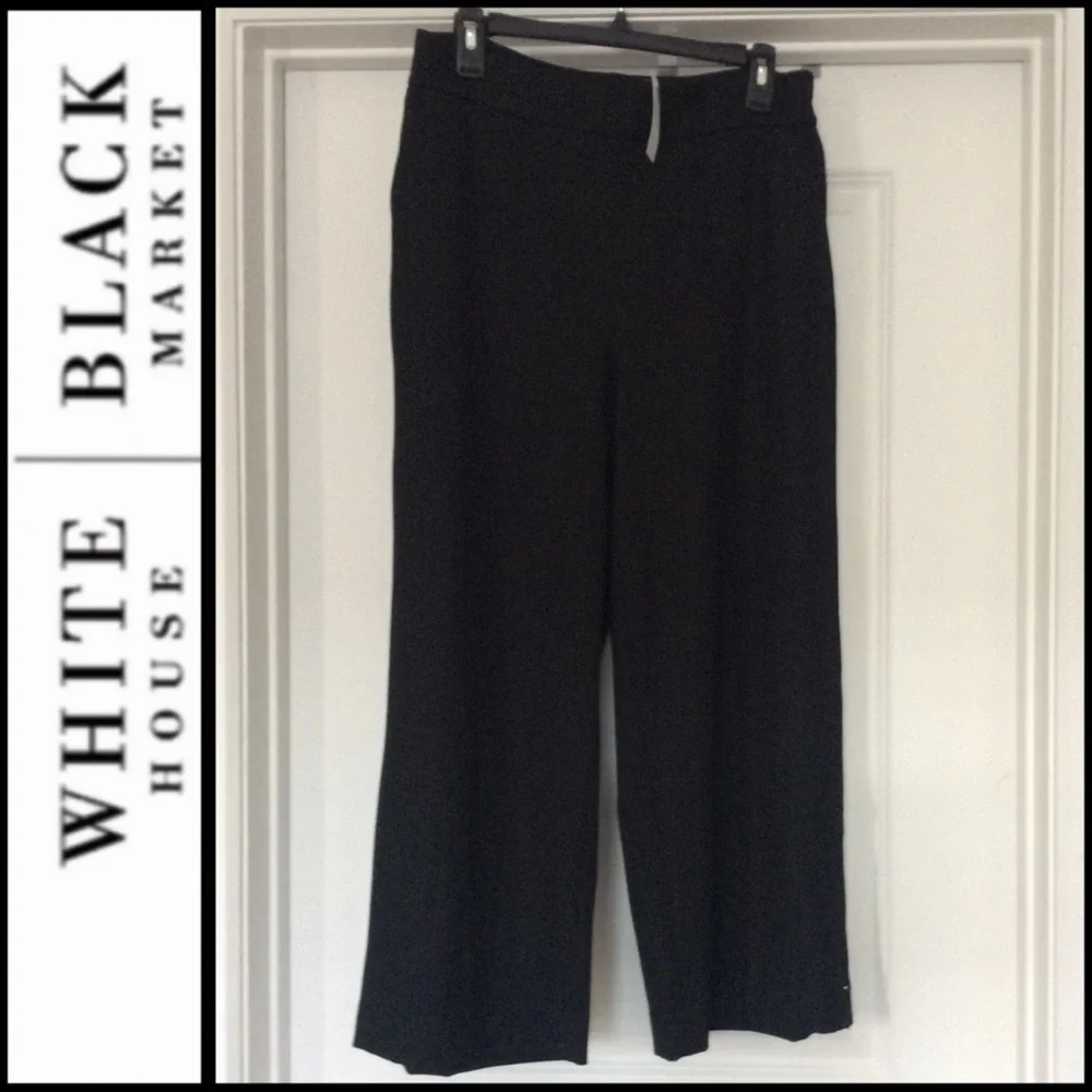 NWT WHBM Luxe Textured Wide Leg Crop Pants - Picture 3 of 8
